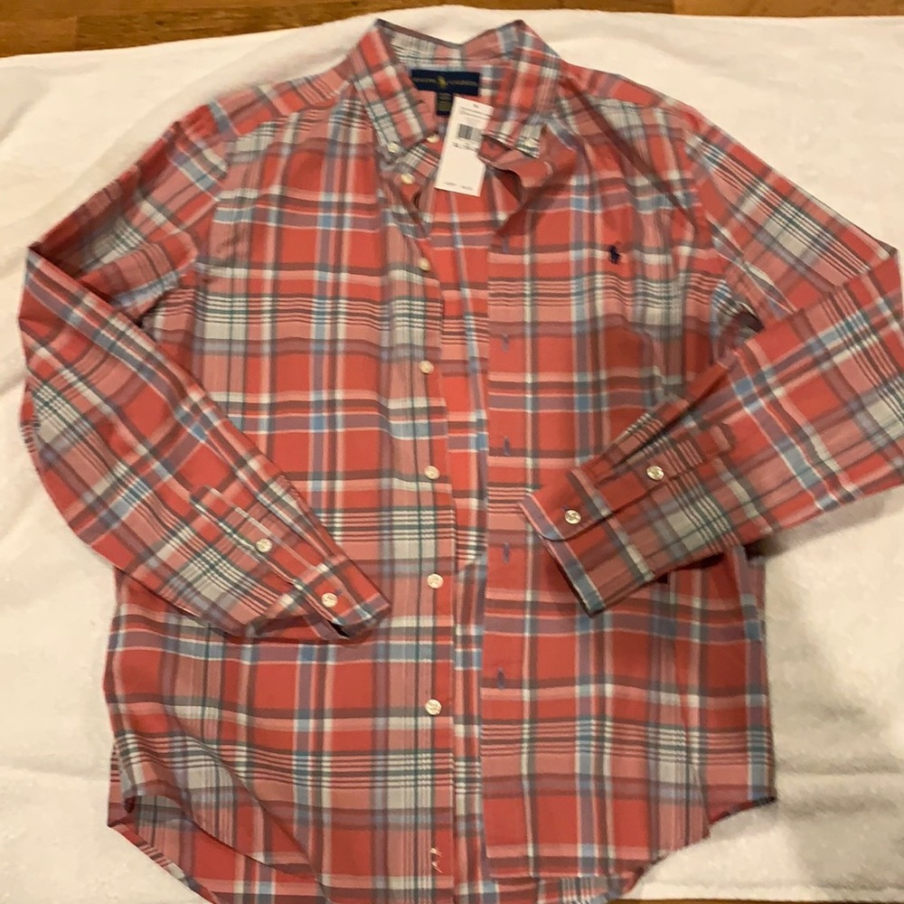 Boys Polo plaid button down